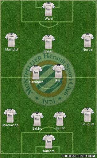 Montpellier Hérault Sport Club 4-2-3-1 football formation