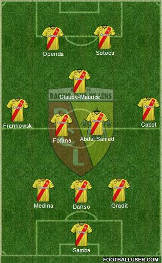 Racing Club de Lens 3-4-1-2 football formation