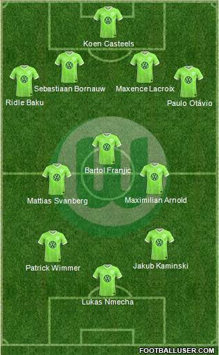 VfL Wolfsburg 4-4-2 football formation