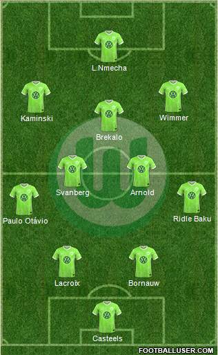 VfL Wolfsburg 4-2-3-1 football formation