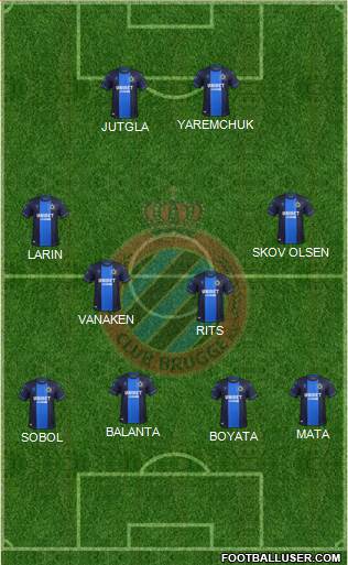 Club Brugge KV football formation