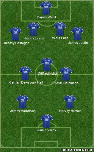 Leicester City 4-3-3 football formation