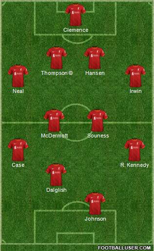 Liverpool 4-4-2 football formation