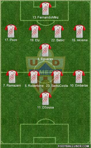 U.D. Almería S.A.D. 4-2-3-1 football formation