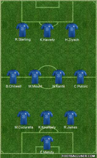 Chelsea 3-4-3 football formation