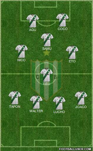 Banfield 4-3-1-2 football formation