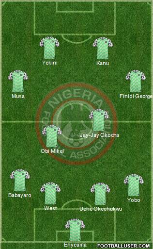 Nigeria 4-4-2 football formation