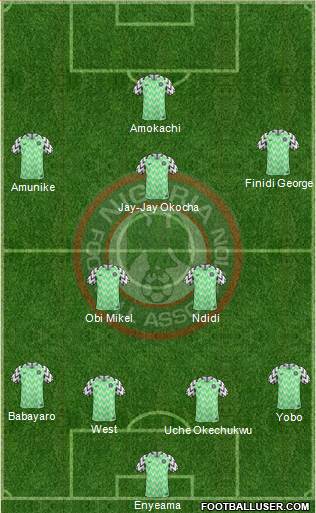 Nigeria 4-2-1-3 football formation