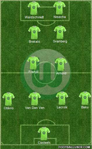 VfL Wolfsburg 4-2-2-2 football formation