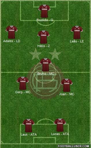 Lanús 3-5-1-1 football formation