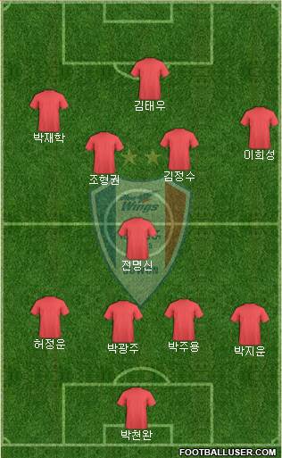 Suwon Samsung Blue Wings 4-1-4-1 football formation