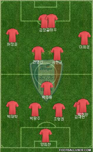 Suwon Samsung Blue Wings 4-1-4-1 football formation