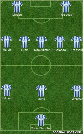 Brighton and Hove Albion football formation