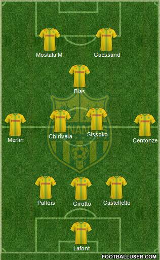 FC Nantes 3-4-1-2 football formation