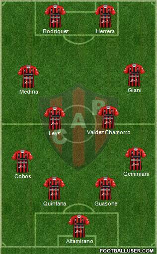 Patronato de Paraná 4-4-2 football formation