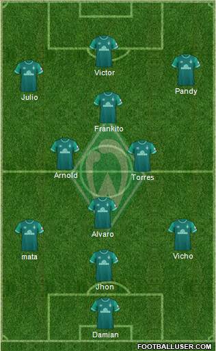 Werder Bremen 4-2-2-2 football formation