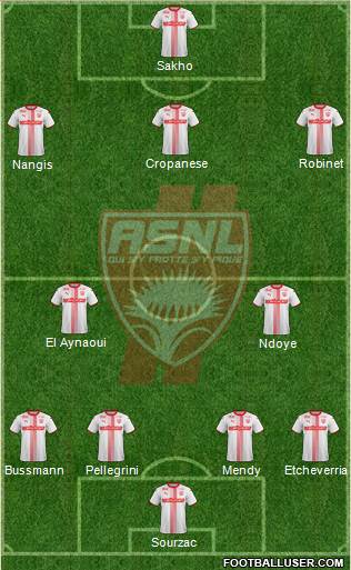 A.S. Nancy Lorraine 4-2-3-1 football formation