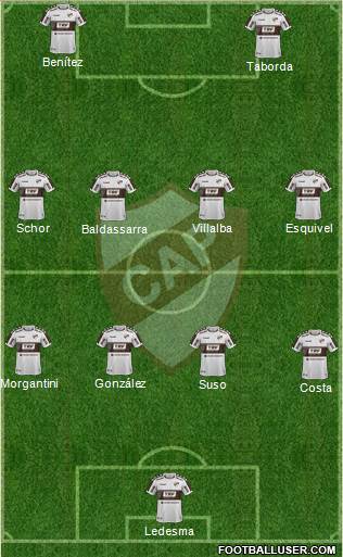 Platense 4-4-2 football formation