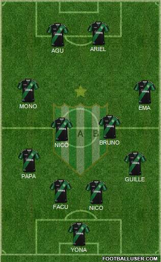 Banfield 4-4-2 football formation