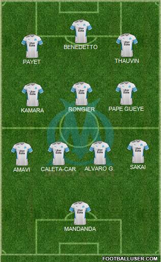 Olympique de Marseille 5-4-1 football formation