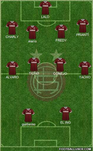 Lanús 4-4-2 football formation