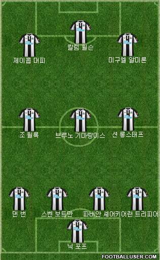 Newcastle United football formation