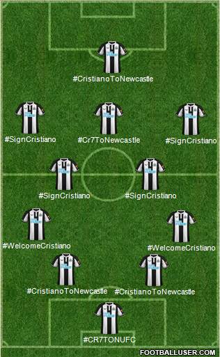 Newcastle United football formation