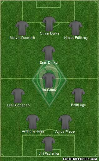 Werder Bremen 4-4-1-1 football formation