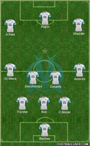 Olympique de Marseille 3-4-3 football formation