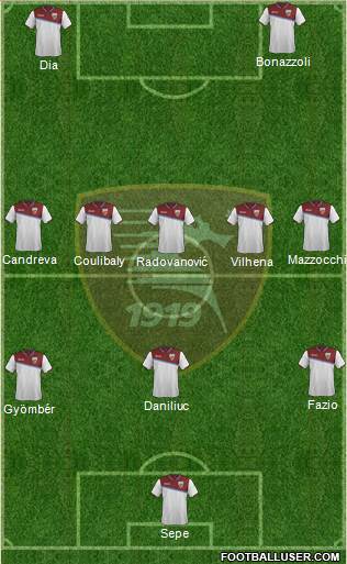 Salernitana 3-5-2 football formation