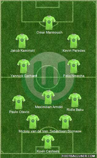 VfL Wolfsburg 5-4-1 football formation