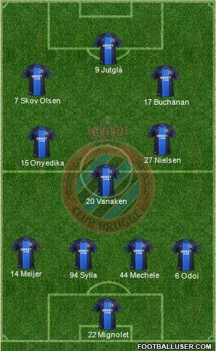 Club Brugge KV 4-3-3 football formation