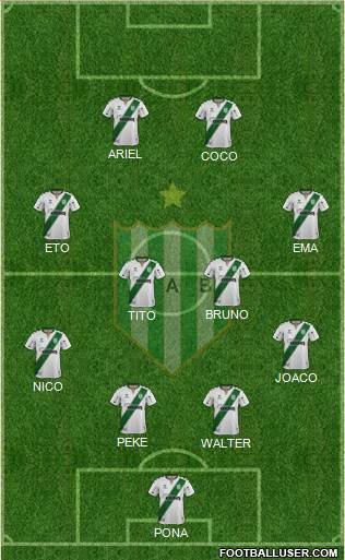 Banfield 4-3-1-2 football formation