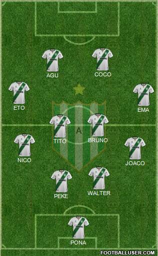 Banfield 4-2-1-3 football formation