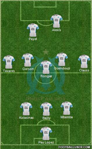 Olympique de Marseille 3-5-2 football formation