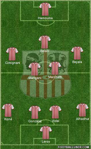 Athletic Club Ajaccien Football 4-4-1-1 football formation