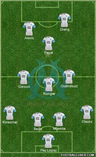 Olympique de Marseille 4-3-1-2 football formation