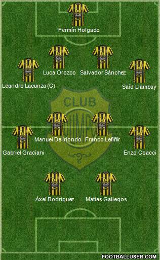 Olimpo de Bahía Blanca 4-4-2 football formation