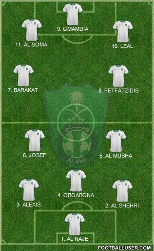 Al-Ahli (KSA) 5-4-1 football formation