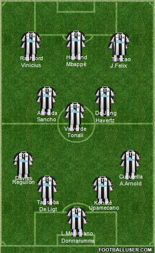 Newcastle United football formation