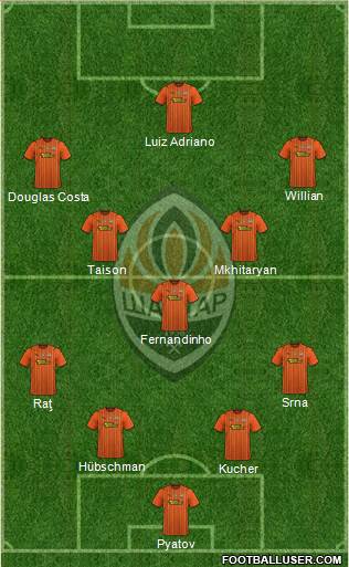 Shakhtar Donetsk 4-1-4-1 football formation