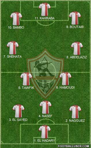 Zamalek Sporting Club 4-2-3-1 football formation