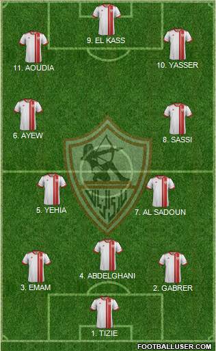Zamalek Sporting Club 5-3-2 football formation