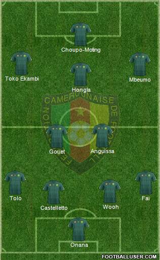 Cameroon 4-2-3-1 football formation