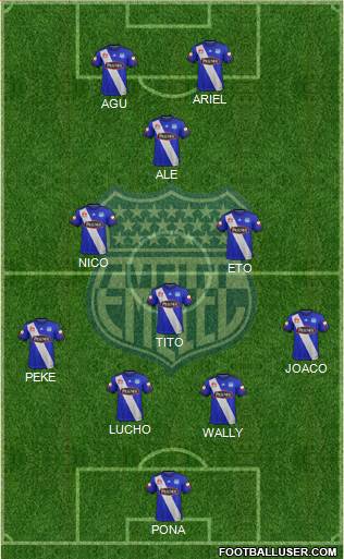 CS Emelec 4-3-1-2 football formation