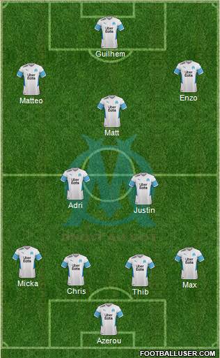 Olympique de Marseille 4-2-3-1 football formation