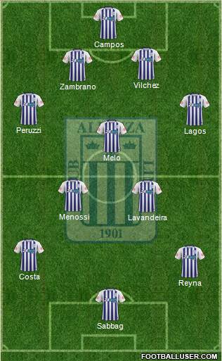 C Alianza Lima 4-3-3 football formation