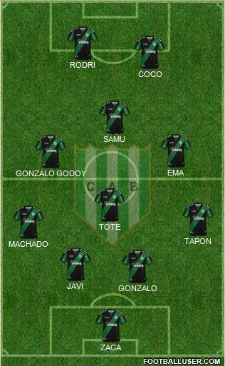 Banfield 4-3-1-2 football formation