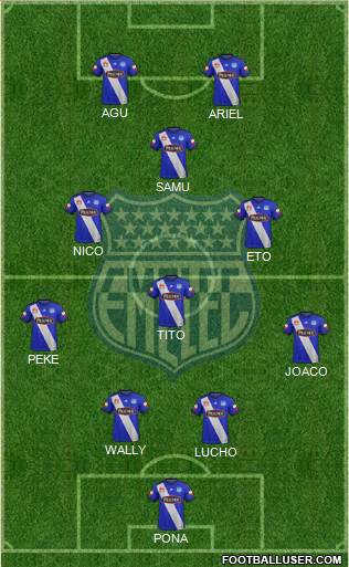 CS Emelec 4-3-1-2 football formation