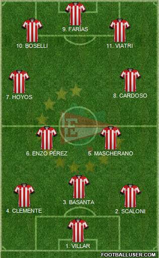 Estudiantes de La Plata 4-2-3-1 football formation